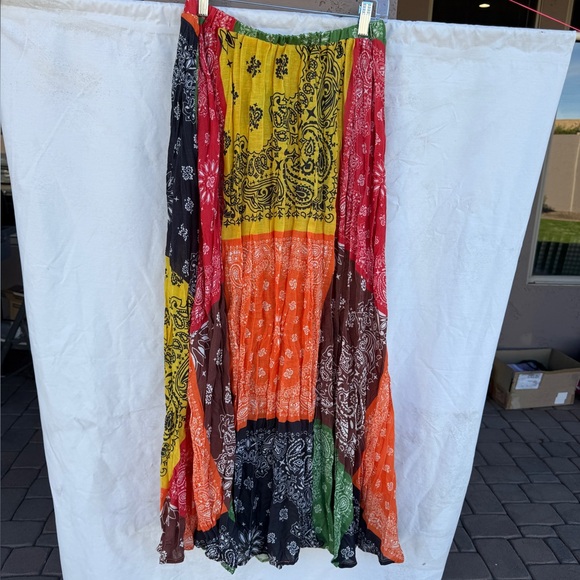 Dressed In Lala Bandana Baby Skirt Colorful Patchwork Maxi Skirt - XS - Picture 6 of 6